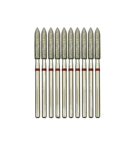 Bohrbutten Langer Kegel Diamant-Nagelhaut-Bit 3 x 16 mm Nagelbohrer Maniküre-Bohrer 10 Stück(Ga0316d-f(d)) von YDHSIKK