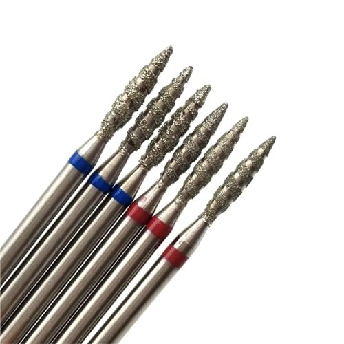 Bohrbutten Nagelbohrer, Diamantfräser, 10 Stück, for Maniküre, Nagelhautreinigung, Fräser, Nagelkunst-Zubehör, Werkzeug aus rostfreiem Stahl(H0210sd-m(d)) von YDHSIKK