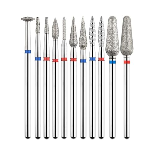 Bohrbutten Nagelbohrer, Nagelhautentfernung, elektrischer Diamantfräser, Maniküre, Nagelkunst-Zubehör, 2 Stück, mehrfarbig(Tp-gd0208d-m) von YDHSIKK