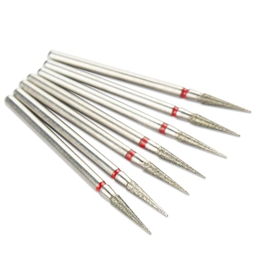 Bohrbutten Packung mit 7 Diamant-Nagelbohrern for die Maniküre, Nagelkunst, mehrfarbig(Silver) von YDHSIKK