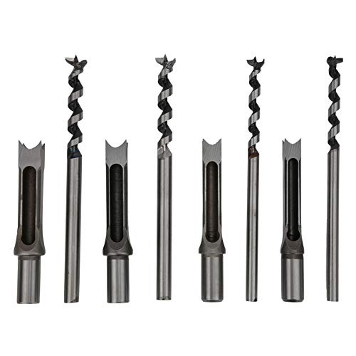 Bohrer 4-teiliges Set mit quadratischen Lochbohrern for die Holzbearbeitung, quadratische Löcher, Stemmmeißel, Bohrer-Set, Zubehör for Holzlochsägen, Stemmen von YDHSIKK
