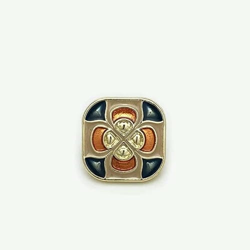Schaltflächen Bunte Metallknöpfe, gebrannter blauer Palast, quadratischer Blumenknopf, 20 mm(17X19mm) von YDHSIKK