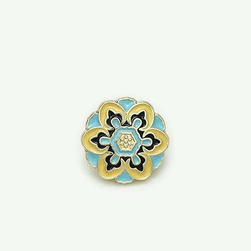 Schaltflächen Bunte Metallknöpfe, gebrannter blauer Palast, quadratischer Blumenknopf, 20 mm(18mm) von YDHSIKK