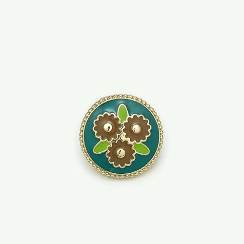 Schaltflächen Bunte Metallknöpfe, gebrannter blauer Palast, quadratischer Blumenknopf, 20 mm(22mm) von YDHSIKK