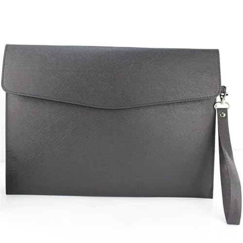 Umschlagmappe Tasche, Dokumententasche aus PU-Leder, mehrfarbig, 235 x 330 mm(Black) von YDHSIKK