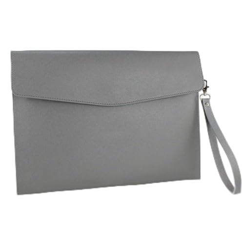 Umschlagmappe Tasche, Dokumententasche aus PU-Leder, mehrfarbig, 235 x 330 mm(Grey) von YDHSIKK