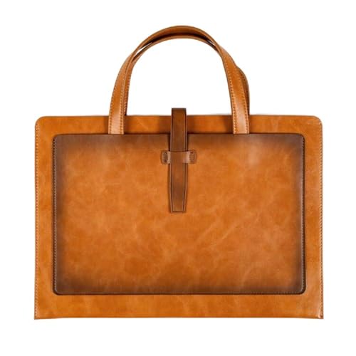 Umschlagmappe Tasche, Dokumententasche aus PU-Leder mit Aktenhalter – 255 x 360 mm, Braun, Blau, Grau(Brown) von YDHSIKK