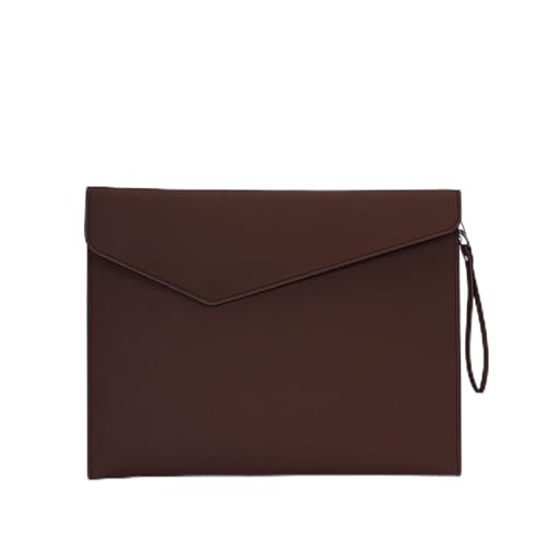 Umschlagmappe Tasche, PU-Dokumentenhalter, Dateiordner, Organizer, Umschlag, Datentasche, mehrfarbig, 275 x 345 mm(Brown) von YDHSIKK