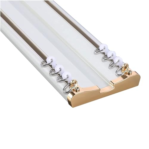 Vorhangstangen & Schienen Aluminium-Deckenmontage-Doppelschienen-Vorhangschienen-Set, strapazierfähig, 5 m(White,3M) von YDHSIKK