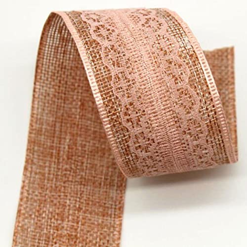 YDHSIKK Polyester-Spitzenband, Einseitiges Spitzenbesatzband aus Polyester, 40 mm breit, Mehrfarbig, mehrere Längen(Brown,5 Yards) von YDHSIKK