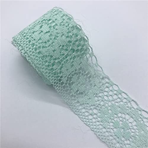 YDHSIKK Polyester-Spitzenband, Spitzenband, Mehrfarbig, 35 mm x 4,5 m(Light Blue) von YDHSIKK