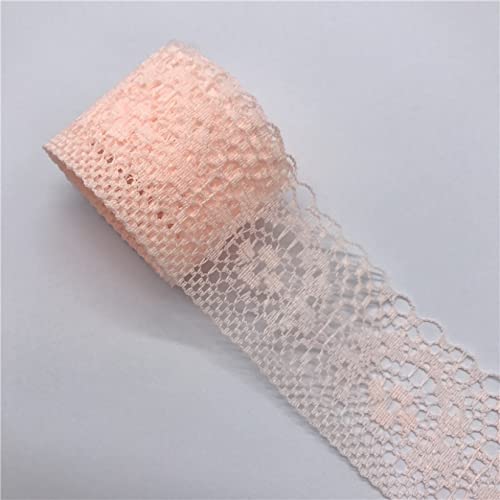 YDHSIKK Polyester-Spitzenband, Spitzenband, Mehrfarbig, 35 mm x 4,5 m(Light Pink) von YDHSIKK