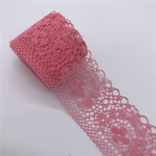 YDHSIKK Polyester-Spitzenband, Spitzenband, Mehrfarbig, 35 mm x 4,5 m(Light Rose) von YDHSIKK
