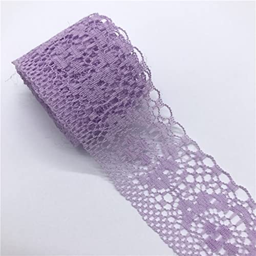 YDHSIKK Polyester-Spitzenband, Spitzenband, Mehrfarbig, 35 mm x 4,5 m(Purple) von YDHSIKK