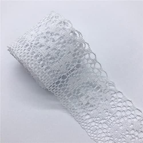 YDHSIKK Polyester-Spitzenband, Spitzenband, Mehrfarbig, 35 mm x 4,5 m(White) von YDHSIKK