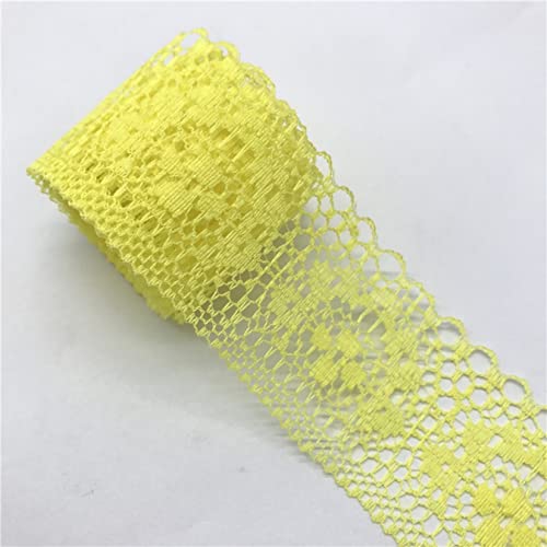 YDHSIKK Polyester-Spitzenband, Spitzenband, Mehrfarbig, 35 mm x 4,5 m(Yellow) von YDHSIKK