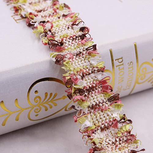 YDHSIKK Polyester-Spitzenband, Spitzenbesatz, 2 Yards, 3 cm Breite, Mehrfarbig, DIY, Kleidungsstück, Nähzubehör, Kopfbedeckungen, Basteln(Style 12) von YDHSIKK