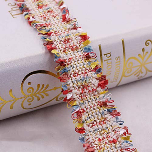 YDHSIKK Polyester-Spitzenband, Spitzenbesatz, 2 Yards, 3 cm Breite, Mehrfarbig, DIY, Kleidungsstück, Nähzubehör, Kopfbedeckungen, Basteln(Style 14) von YDHSIKK