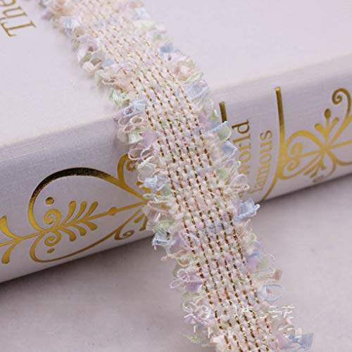 YDHSIKK Polyester-Spitzenband, Spitzenbesatz, 2 Yards, 3 cm Breite, Mehrfarbig, DIY, Kleidungsstück, Nähzubehör, Kopfbedeckungen, Basteln(Style 5) von YDHSIKK