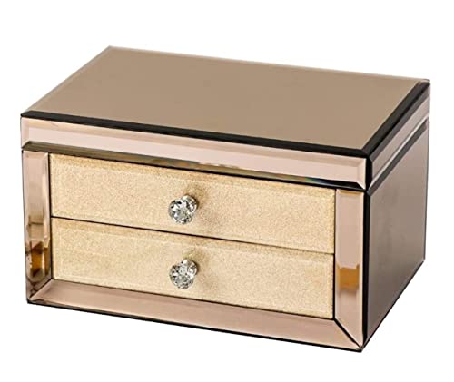 YDHSIKK Schmuckaufbewahrungsbox Reise-Kosmetikaufbewahrung Glas-Schmuckschatulle mit Spiegel, Schmuckaufbewahrung, Organizer, Schmucketui, 26,5 x 18 x 16 cm YDHSIKK Schmuckaufbewahrungsbox Reise-Kosmetikaufbewahrung Glas-Schmuckschatulle mit Spiegel, Schmuckaufbewahrung, Organizer, Schmucketui, 26,5 x 18 x 16 cm von YDHSIKK