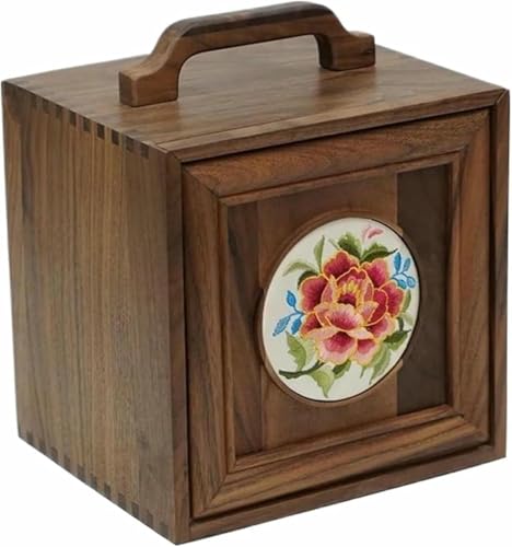 YDHSIKK Schmuckaufbewahrungsbox Reise-Kosmetikaufbewahrung Massivholz-Schmuckschatulle mit Schublade, tragbare Desktop-Aufbewahrungsbox for Ringe, Ohrringe, Halsketten YDHSIKK Schmuckaufbewahrungsbox Reise-Kosmetikaufbewahrung Massivholz-Schmuckschatulle mit Schublade, tragbare Desktop-Aufbewahrungsbox for Ringe, Ohrringe, Halsketten von YDHSIKK