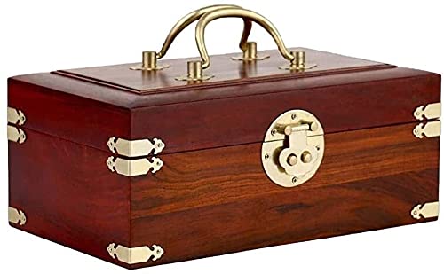 YDHSIKK Schmuckaufbewahrungsbox Reise-Kosmetikaufbewahrung Schmuckschatulle aus Holz, Schmuckstück, Andenken, Aufbewahrungsorganisator, 25 x 15 x 10,5 cm YDHSIKK Schmuckaufbewahrungsbox Reise-Kosmetikaufbewahrung Schmuckschatulle aus Holz, Schmuckstück, Andenken, Aufbewahrungsorganisator, 25 x 15 x 10,5 cm von YDHSIKK