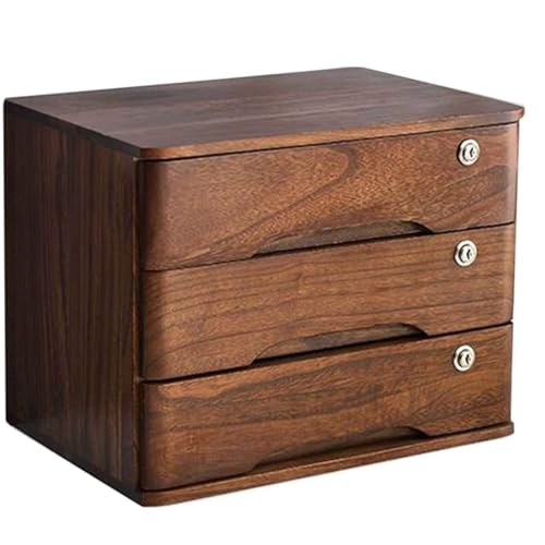 YDHSIKK Schmuckaufbewahrungsbox Reise-Kosmetikaufbewahrung Schmuckschatulle aus Holz, Schubladen-Organizer, Aufbewahrungsbox, 2-lagig, mehrfarbig, mehrere Größen(A,3) von YDHSIKK