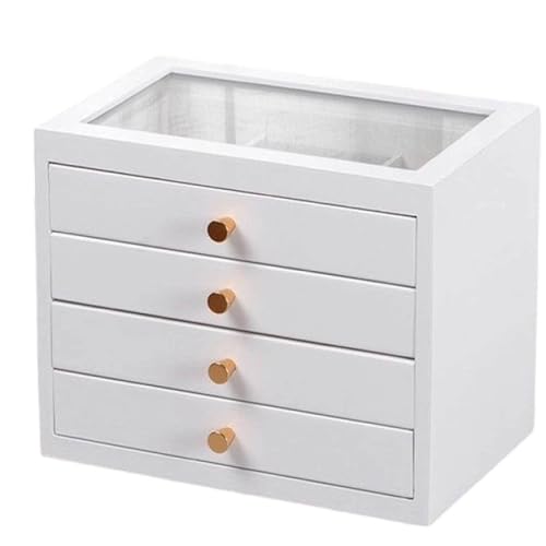 YDHSIKK Schmuckaufbewahrungsbox Reise-Kosmetikaufbewahrung Schmuckschatulle aus Holz mit Glasdeckel, Schubladen for Halsketten, Ringe, Ohrringe, Armbänder, Uhren, 4 Stück YDHSIKK Schmuckaufbewahrungsbox Reise-Kosmetikaufbewahrung Schmuckschatulle aus Holz mit Glasdeckel, Schubladen for Halsketten, Ringe, Ohrringe, Armbänder, Uhren, 4 Stück von YDHSIKK