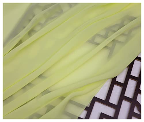 YDHSIKK Voile-bedruckter Chiffon-Stoff, Voile-Stoff, einfarbig, Futterstoff, Chiffonstoff, 150 cm breit, Meterware(Goose Yellow) von YDHSIKK