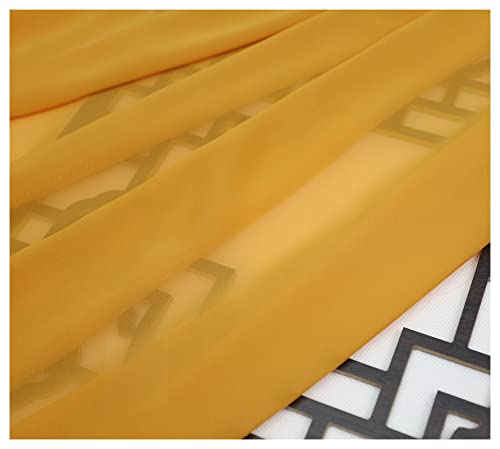 YDHSIKK Voile-bedruckter Chiffon-Stoff, Voile-Stoff, einfarbig, Futterstoff, Chiffonstoff, 150 cm breit, Meterware(Turmeric) von YDHSIKK