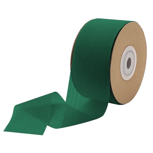 YDHfdc Geschenkband Grün 3,8cm x 23m Schleifenband Hochzeit Chiffon Band Dekoband Geschenkband Breit für Geschenkverpackung, Hochzeit Dekoration (Grün) von YDHfdc