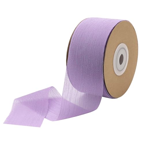 YDHfdc Geschenkband Lila 3,8cm x 23m Schleifenband Hochzeit Chiffon Band Dekoband Geschenkband Breit Seidenband für Geschenkverpackung, Hochzeit Dekoration von YDHfdc