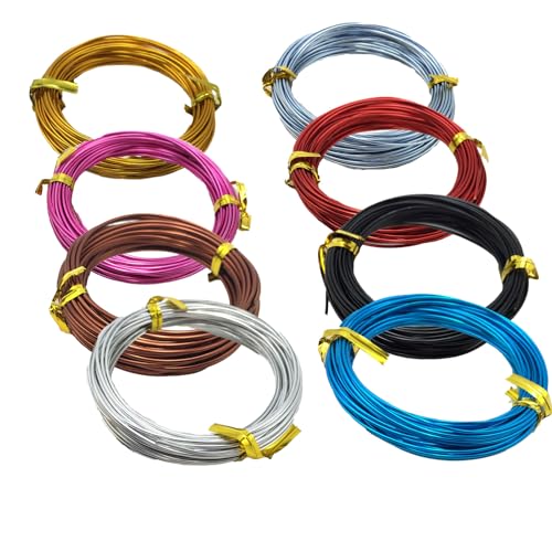 1rolls Farbige Aluminium -handwerksdraht, 16,4 Fuß 1,5 Mm Spulenweiche Diy -schnur Für Diy Decorative Künstliche Blumenkränze Deco(Size:16.4ft/5m,Color:Dunkeles Gold) von YDJIANCAI