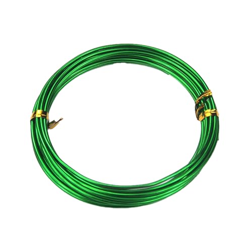 3mm Mehrfarbiger Aluminium Basteldraht, 5M(16.4 FUSS) Rolle für Skulptur, Modellbau, Drahtwickeln, Schmuckherstellung, Floristik, Perlenarbeiten und DIY Bastelbedarf(Color:Green) von YDJIANCAI