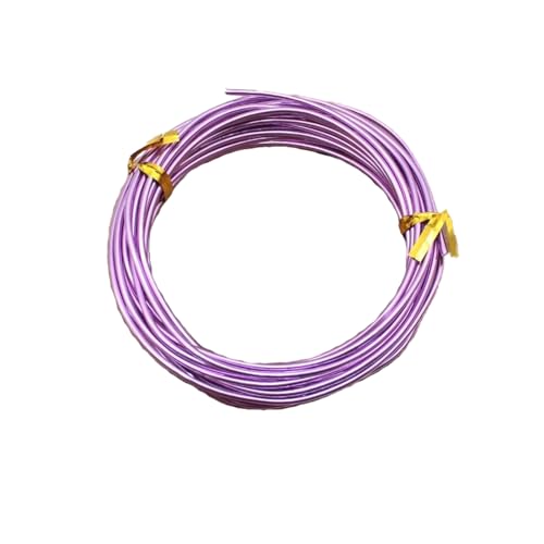 3mm Mehrfarbiger Aluminium Basteldraht, 5M(16.4 FUSS) Rolle für Skulptur, Modellbau, Drahtwickeln, Schmuckherstellung, Floristik, Perlenarbeiten und DIY Bastelbedarf(Color:violett) von YDJIANCAI