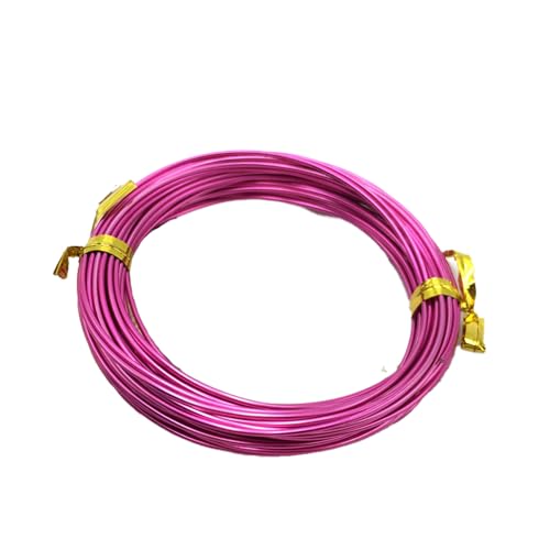 Buntfarbiger Aluminium Basteldraht - 7 Meter Lange - 1mm Dicke - Flexibel & Weich - Für Schmuckherstellung, Kunstblumen, Perlenarbeiten und DIY Projekte -1 Roll(Size:22.96 Feet/7M,Color:Rose Red) von YDJIANCAI