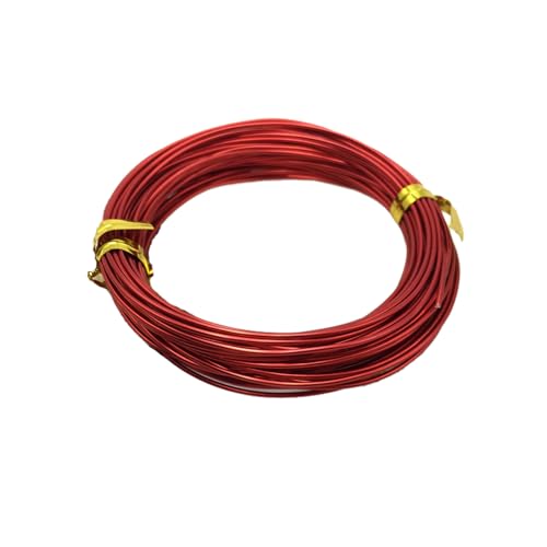 Buntfarbiger Aluminium Basteldraht - 7 Meter Lange - 1mm Dicke - Flexibel & Weich - Für Schmuckherstellung, Kunstblumen, Perlenarbeiten und DIY Projekte -1 Rollen(Size:22.96 Feet/7M,Color:Red) von YDJIANCAI