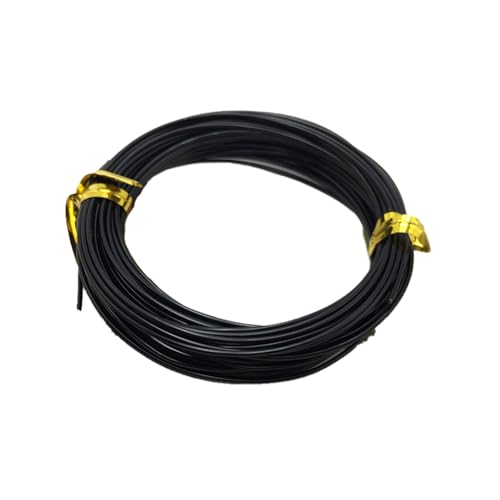 Buntfarbiger Aluminium Basteldraht - 7 Meter Lange - 1mm Dicke - Flexibel & Weich - Für Schmuckherstellung, Kunstblumen, Perlenarbeiten und DIY Projekte -1 Rollen(Size:22.96 Feet/7M,Color:schwarz) von YDJIANCAI