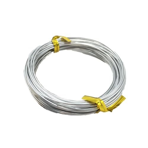 Buntfarbiger Aluminium Basteldraht - 7 Meter Lange - 1mm Dicke - Flexibel & Weich - Für Schmuckherstellung, Kunstblumen, Perlenarbeiten und DIY Projekte -1 Rollen(Size:22.96 Feet/7M,Color:silber) von YDJIANCAI