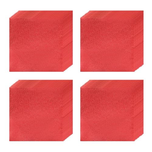 Geschenkfolie aus Alufolie für Pralinen - 100 Blätter 10x10 cm (Großes Format) - zur Individuellen Verpackung von Selbstgemachten Süßigkeiten, für Hochzeit, Geburts(Size:Smooth surface,Color:rot) von YDJIANCAI