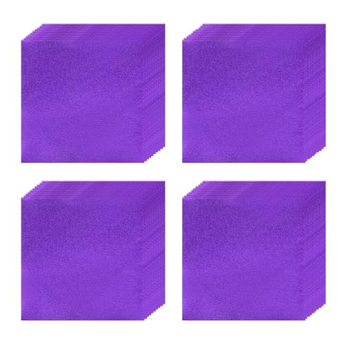 Geschenkfolie für Pralinen & Bonbons - 100 Stück 8x8 cm Alufolie Blätter zur Individuellen Verpackung von Selbstgemachten Süßigkeiten, für Hochzeit, Geburtstag & Va(Size:Smooth surface,Color:Lavender) von YDJIANCAI