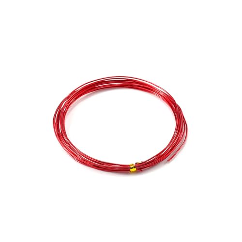 Silberrot Farbig Aluminiumfahrzeugdraht, 5 Brötchen (1 Mm, 1,5 Mm, 2 Mm, 2,5 Mm, 3 Mm) 16,4 Fuß Für Diy -schmuckherstellung, Skulptur, Modellhandwerk, Kunstversorg(Size:1.0mm×32.8ft（10m）,Color:rot) von YDJIANCAI