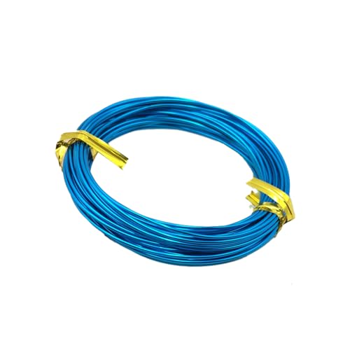 Weicher Aluminium Basteldraht - 1 Rolle - 3 Meter (9.84ft) Lang - 2mm Dicke - Bunt - Für Schmuckherstellung, Deko-Kränze, Kunstblumen und DIY Bastelprojekte(Size:9.84ft/3m,Color:Dunkelblau) von YDJIANCAI