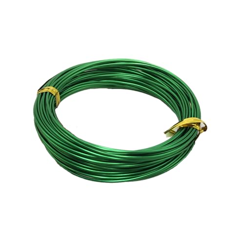Weicher Buntaluminium Draht für Basteln - 1 Rolle à 3 Meter (9.84 Fuß) - Für Schmuckherstellung, Floristik, Drahtkunst, DIY Skulpturen und Gartendekoration - Flexibler Me(Size:9.84ft/3m,Color:green) von YDJIANCAI