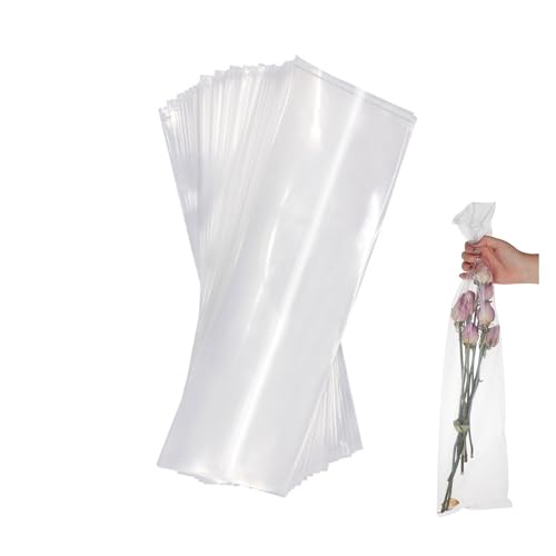 YDJIANCAI 100 Pack -Lange Plastikärmel - 2,75 Mil Klare Flat -Open -end -Poster -Taschen Für Blaupause, Kunstwerke, Große Schmal(Size:2.75×11.81in（7×30）) von YDJIANCAI