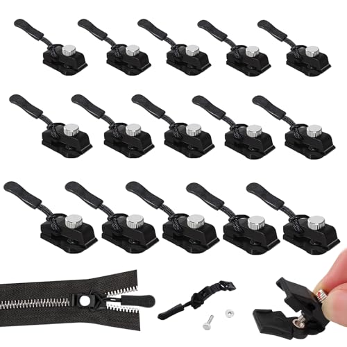 15 Stk Reißverschluss Zipper, Reißverschluss Reparatur Universell Set Abnehmbares Ersatz Reißverschluss Metal Zipper Set, für Rucksack, Koffer und Jacke (Große, Mittlere, Kleine) von YDMAJF
