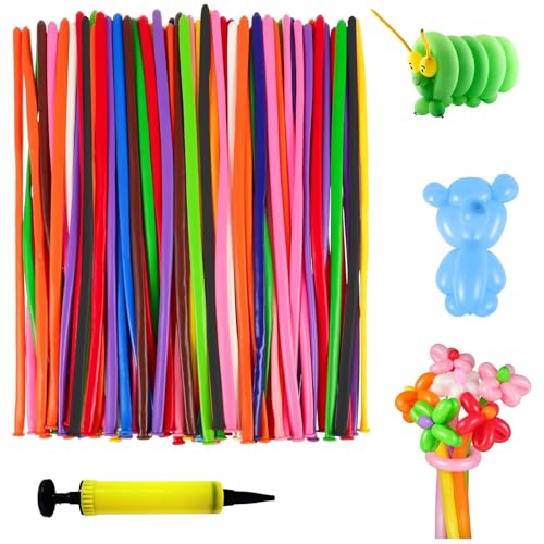 Modellierballons Ballon Tiere Kit,Modellierballons Set, 100 Stück, 30 cm Latex Ballons in Metallic Farben, Flexibel & Strapazierfähig, Inkl. 1 Mini Pumpe, Für Party Deko, Kinder Basteln Modellierballons Ballon Tiere Kit,Modellierballons Set, 100 Stück, 30 cm Latex Ballons in Metallic Farben, Flexibel & Strapazierfähig, Inkl. 1 Mini Pumpe, Für Party Deko, Kinder Basteln von YDNURSCT