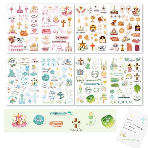 Taufe Konfirmation Kommunion Sticker Set,Premium Gästebuch Konfirmation & Taufe Sticker Set – 205 Teile, Vielseitige Muster, Einfach zu Nutzen & DIY Deko Aufkleber für Fotoalbum, X-Sense Taufe Konfirmation Kommunion Sticker Set,Premium Gästebuch Konfirmation & Taufe Sticker Set – 205 Teile, Vielseitige Muster, Einfach zu Nutzen & DIY Deko Aufkleber für Fotoalbum, X-Sense von YDNURSCT