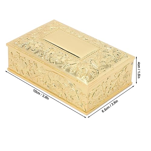 YDRCESMI Vintage Schmuckschatulle Elegante Farbfast Zinklegierung Weicher Samt -Futterstraße für Schminktischregal (Gold) von YDRCESMI