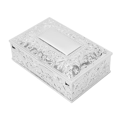 YDRCESMI Vintage Schmuckschatulle Elegante Farbfast Zinklegierung Weicher Samt -Futterstraße für Schminktischregal (Silber) von YDRCESMI